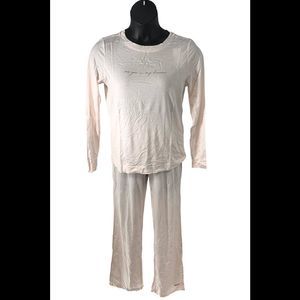 Peace Love World Cloud French Terry Pajama Set Pink - Regular